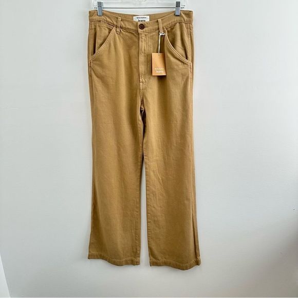 ⛔️SOLD⛔️Reformation High Rise Wide Leg Trouser Jean In Wheat Tan Size 30 - Picture 4 of 10